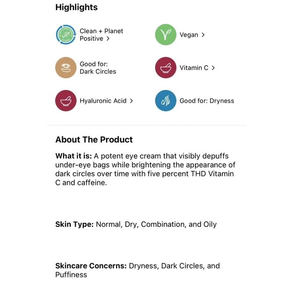 HERBIVORE SuperNova VitaminC & Caffeine Eye Cream NEW - Picture 3 of 5